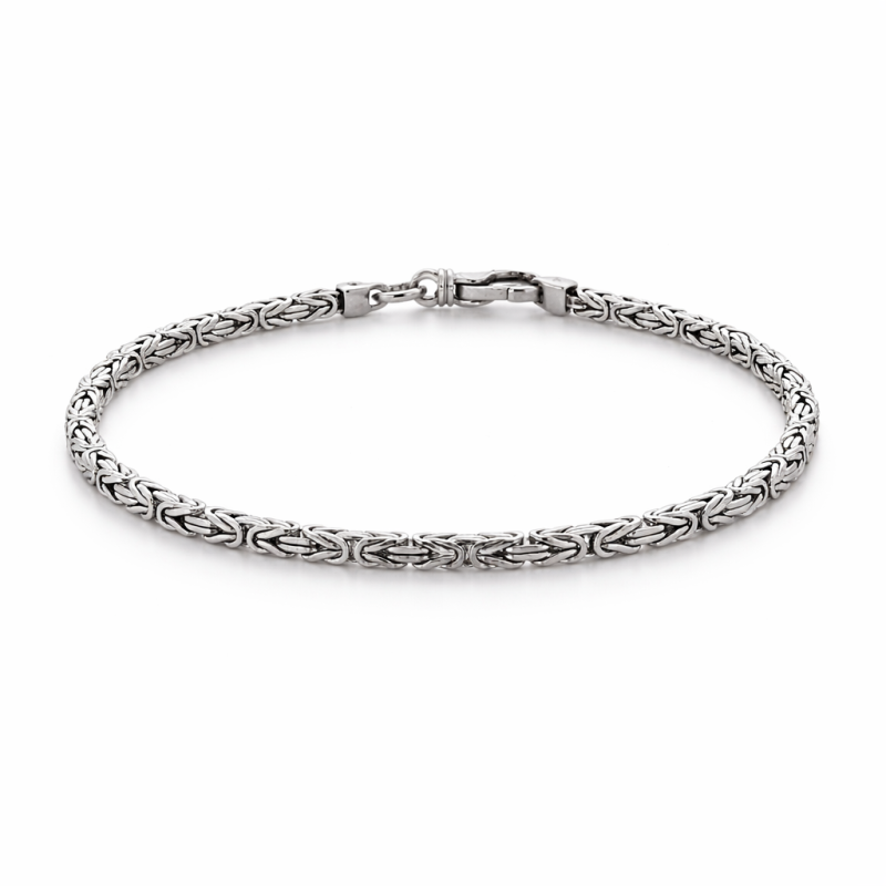Bracciale in argento maglia bizantina 