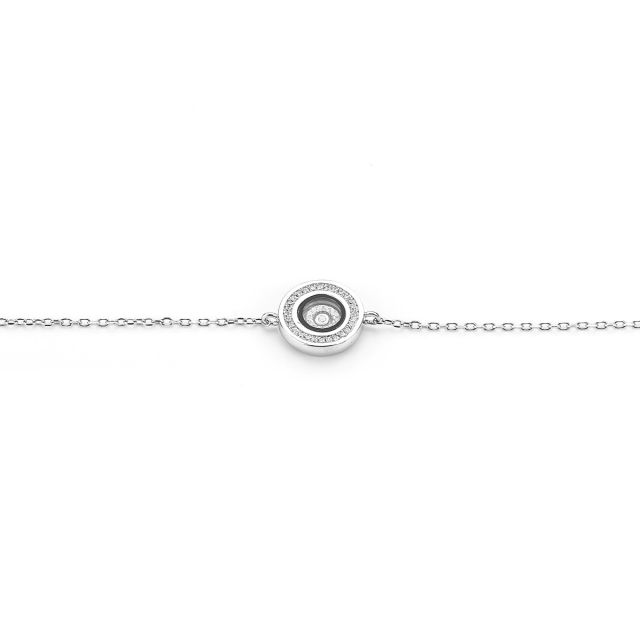 Bracciale argento con cerchi concentrici di zirconi
