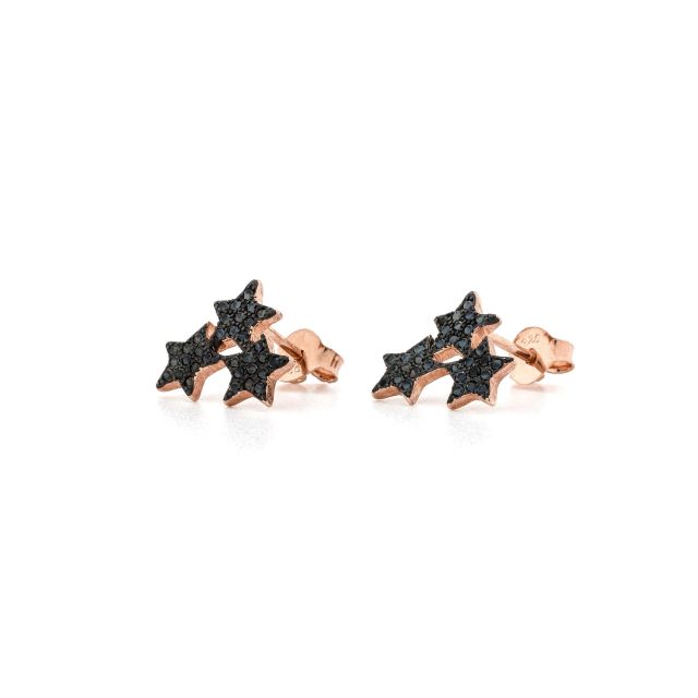 Orecchini con stelle in argento e zirconi
