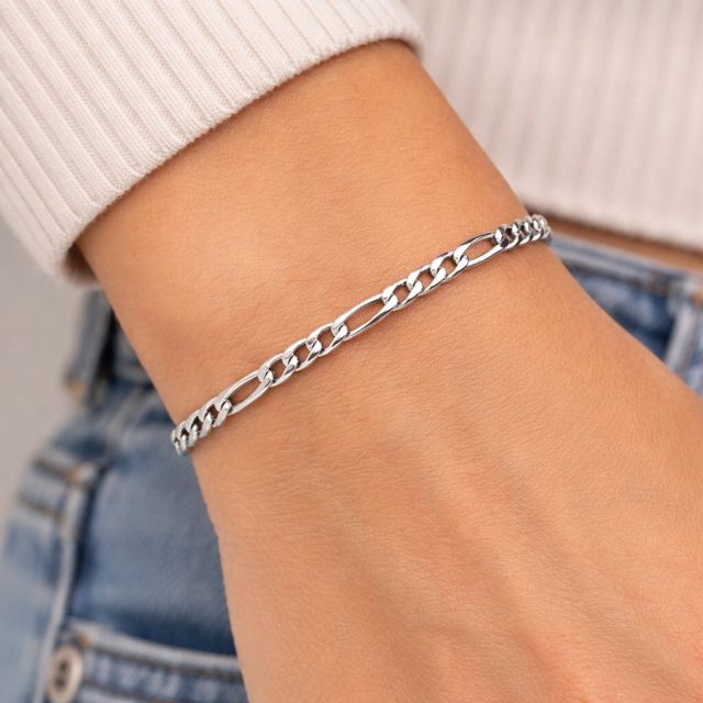 Bracciale in argento maglia figaro