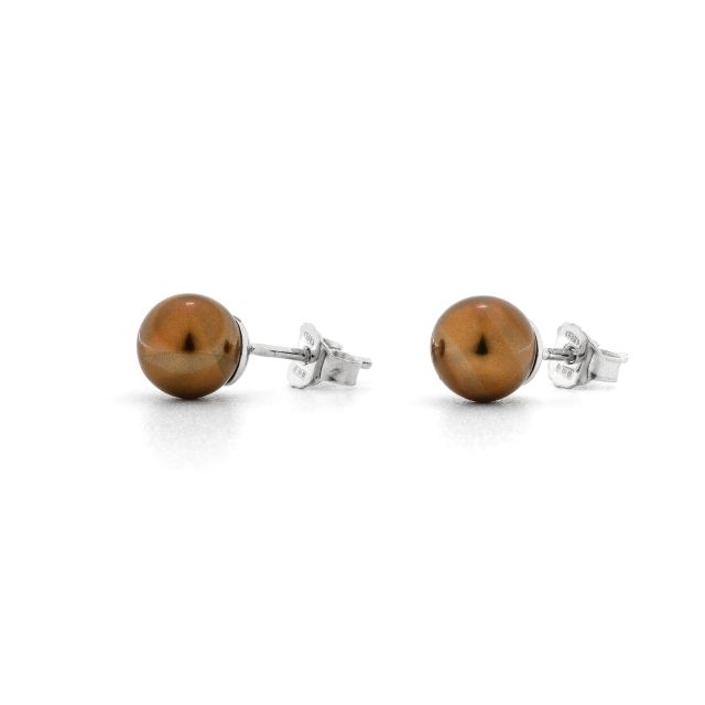 Orecchini a lobo con sfera bronzo