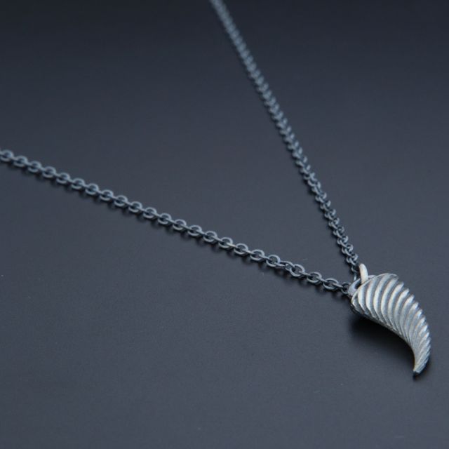 collana con corno argento 925‰