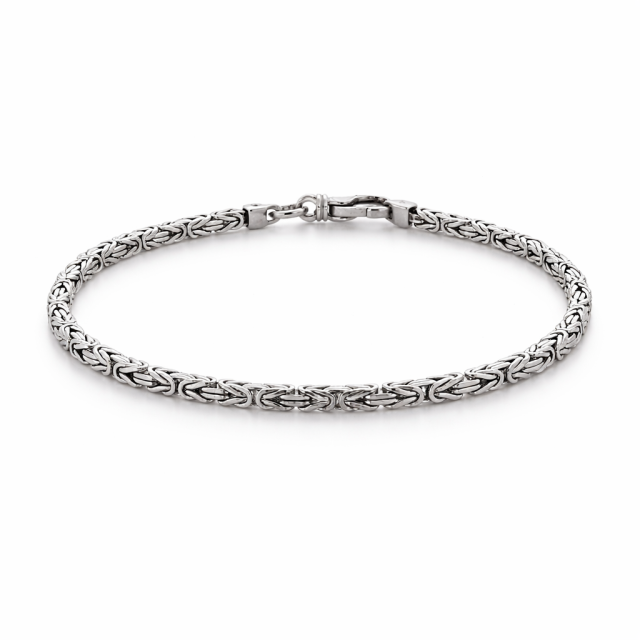 Bracciale in argento 925 maglia bizantina quadra
