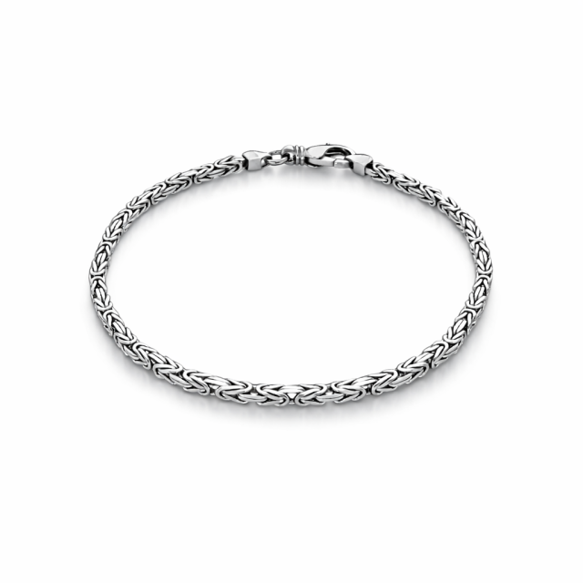 Bracciale in argento 925 maglia bizantina quadra