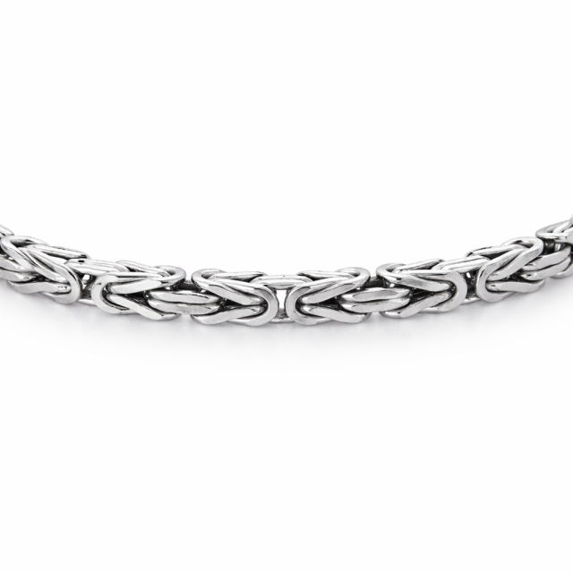 Bracciale in argento 925 maglia bizantina quadra