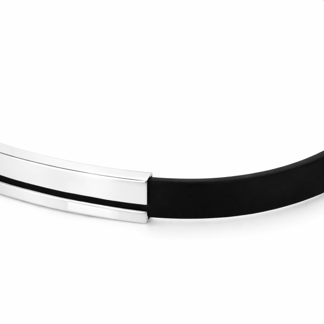 Bracciale in argento 925 e caucciù personalizzabile