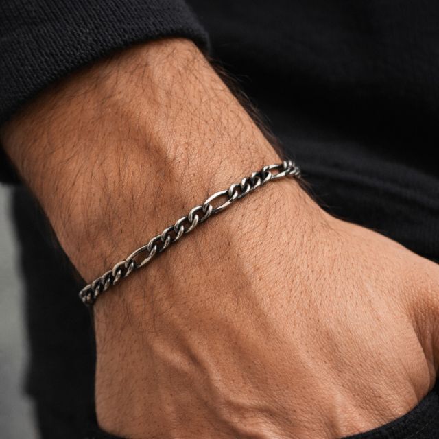 Bracciale in argento maglia figaro 