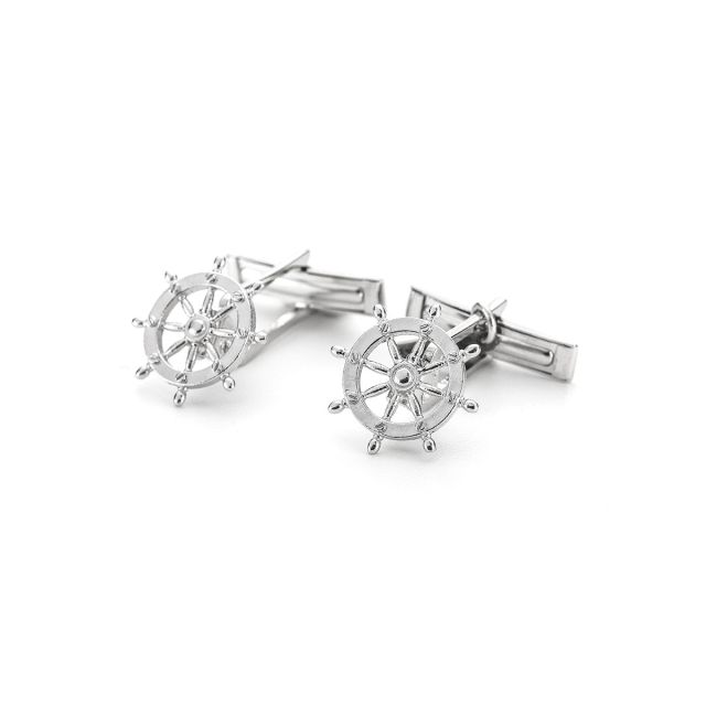 Gemelli in argento con timone