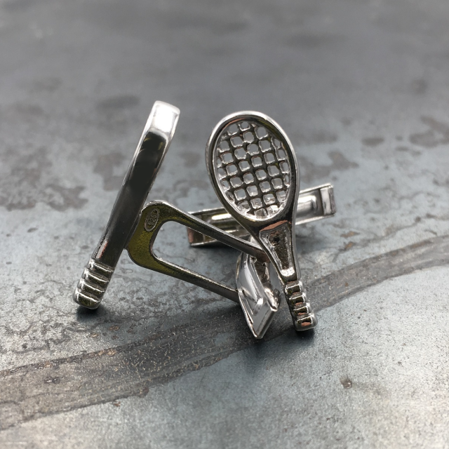 gemelli in argento 925‰ racchetta da tennis