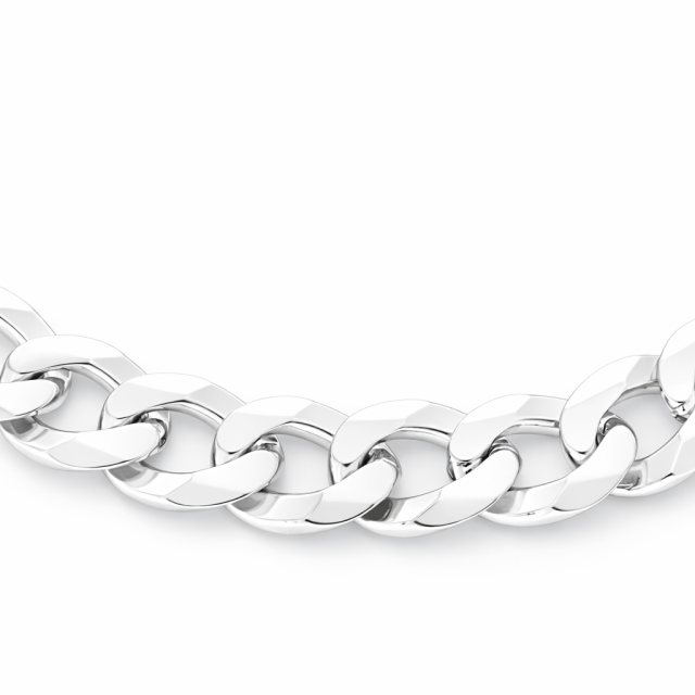 Bracciale in argento 925 maglia cubana-grumetto