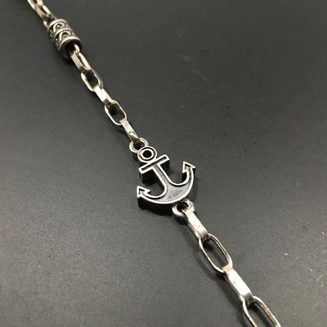 bracciale in argento 925‰ con ancora finitura brunita