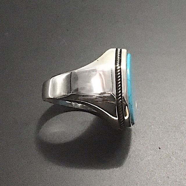 Anello in argento 925‰ ottagonale con turkese