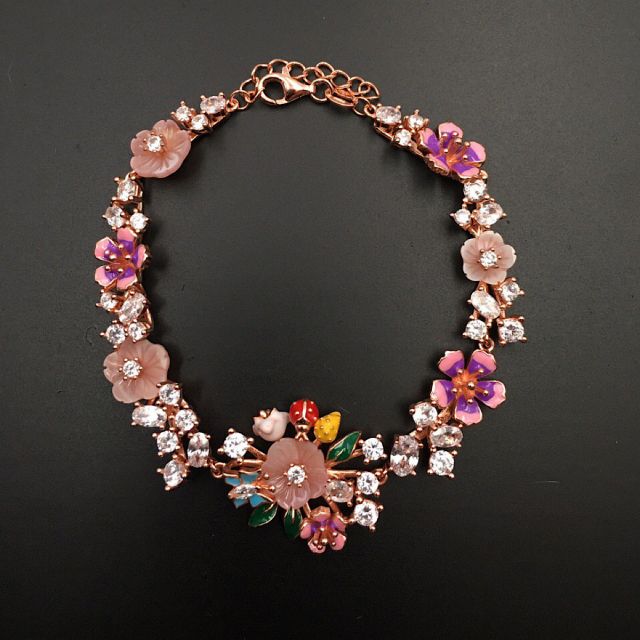 Bracciale in argento 925‰ rose floreale