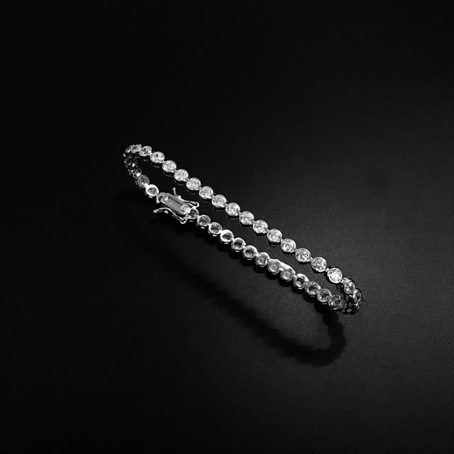 Bracciale tennis in argento 925% cipollina