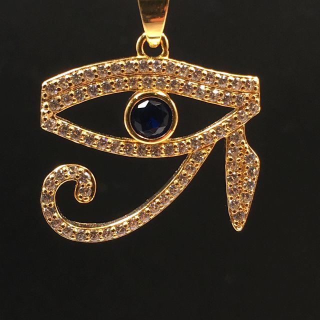 Ciondolo Occhio faraone in argento 925‰ dorato