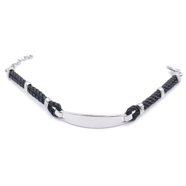 BRACCIALE CUOIO ARGENTO 