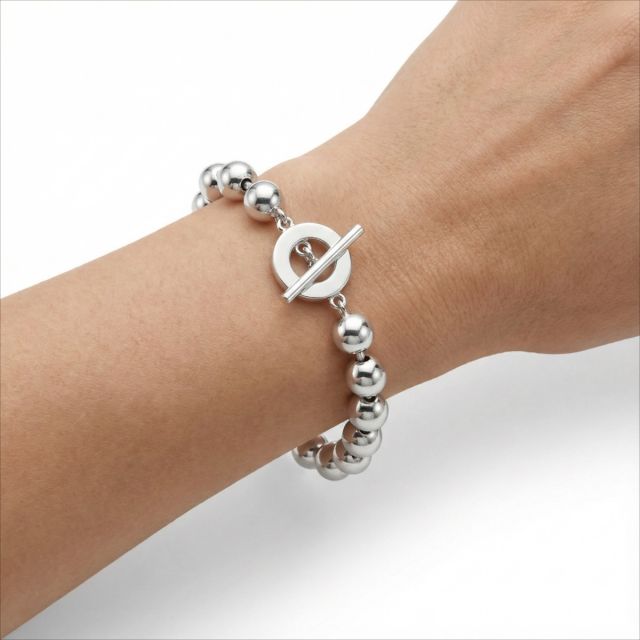Bracciale in argento con sfere da 8 mm