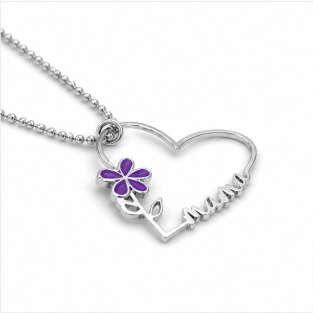 Collana MAMMA in argento 925 e smalto 