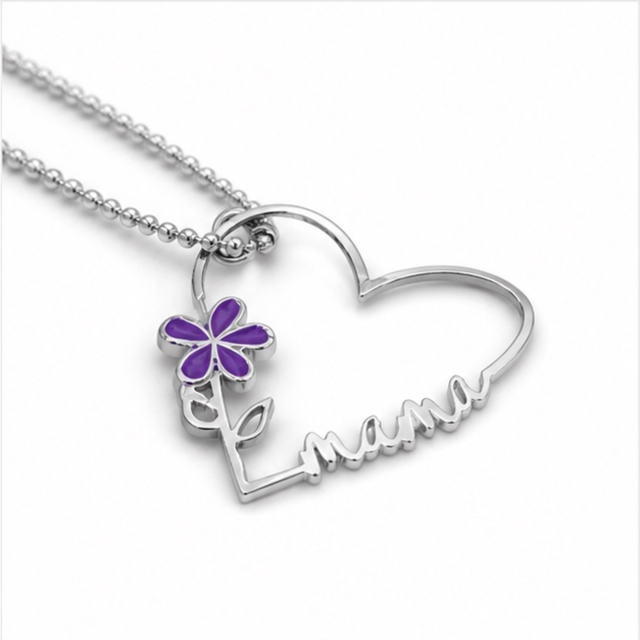 Collana MAMMA in argento 925 e smalto 