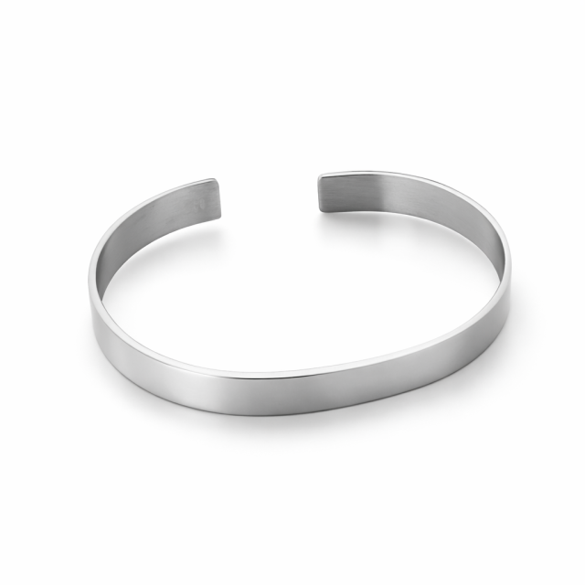 Bracciale in argento rigido lastra personalizzabile