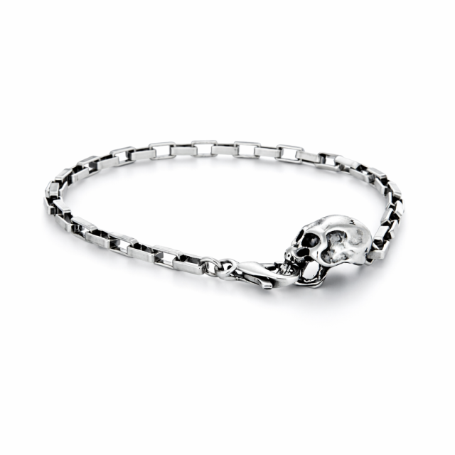 Bracciale argento con teschio
