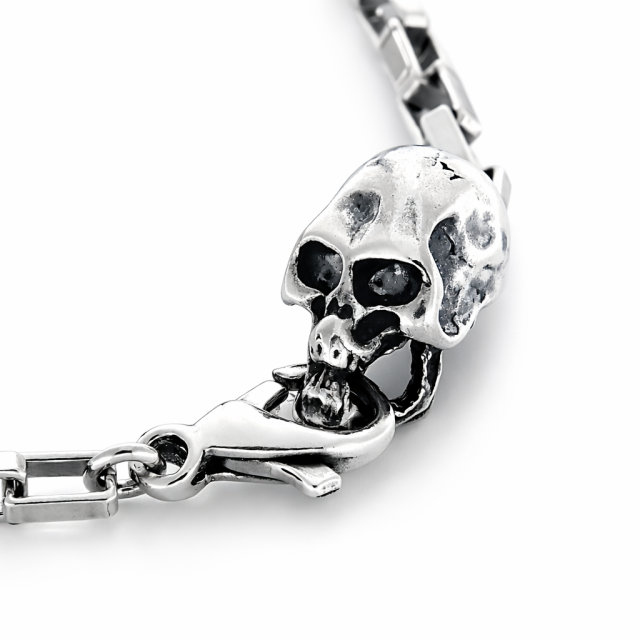 Bracciale argento con teschio