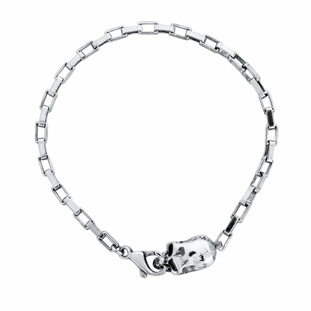 Bracciale argento con teschio