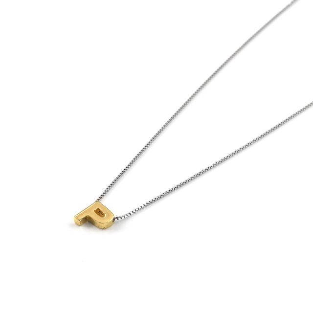 Catenina in argento con lettera P dorata