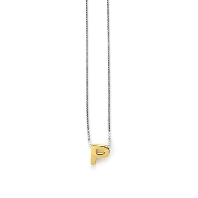 Catenina in argento con lettera P dorata