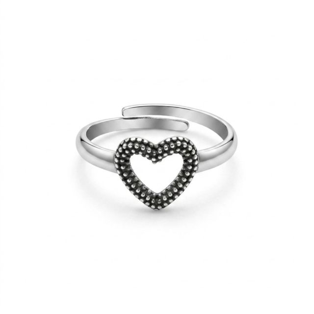 Anello cuore puntinato