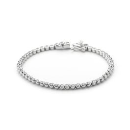 Bracciale Tennis Cipollina cm 18 con Zirconi mm 1,5 Bianchi
