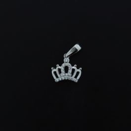 Ciondolo a forma di corona in argento sterling con zirconi