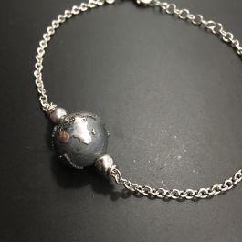 Flongo Bracciale Donna Acciaio Inox Con Ciondolo Mappamondo - Gioiello Regalo Universale