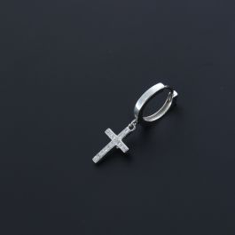 Orecchini a cerchio con croce in argento sterling, orecchini a croce delicati, orecchini pendenti con ciondolo a croce, gioielli religiosi, regalo spirituale per lei - Italia