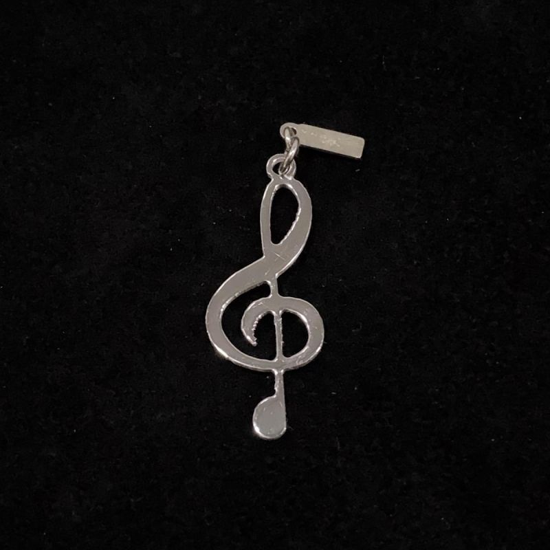Ciondolo a forma di chiave di violino in argento lucido