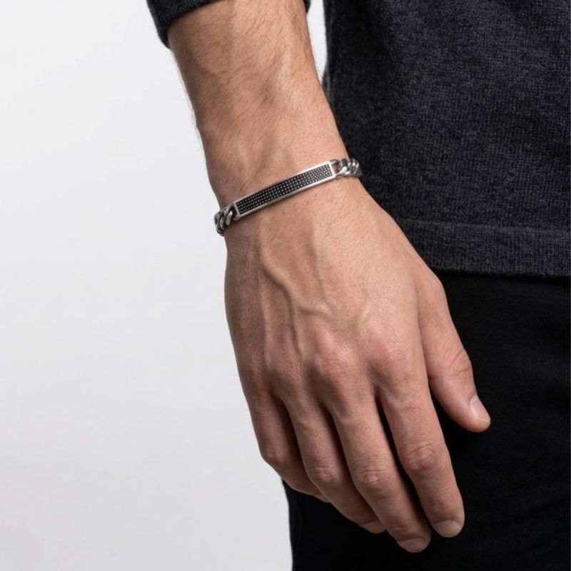 Bracciale grumetta con targa puntata