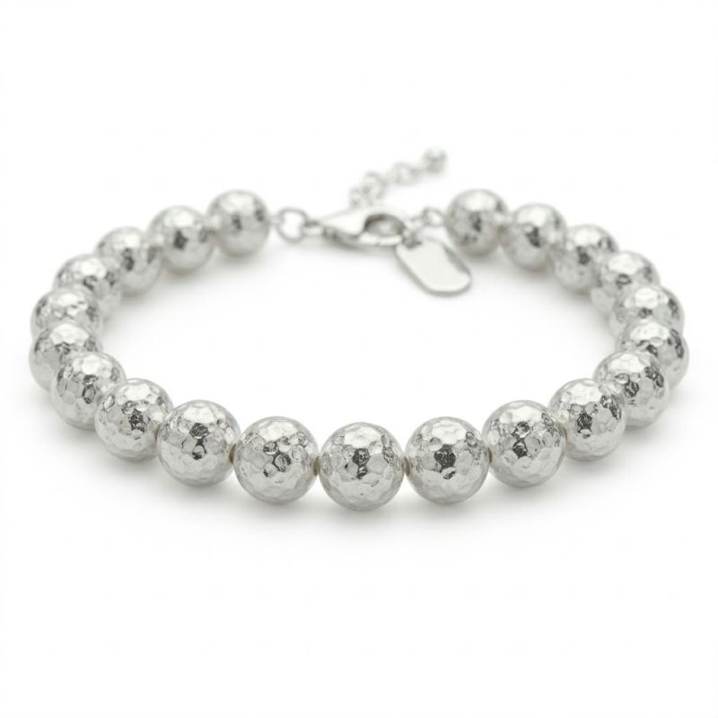 Bracciale in argento 925 sfere martellate