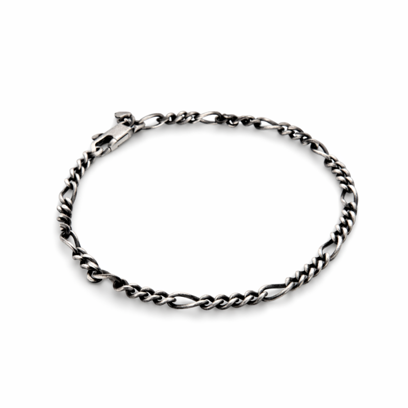 Bracciale in argento maglia figaro 