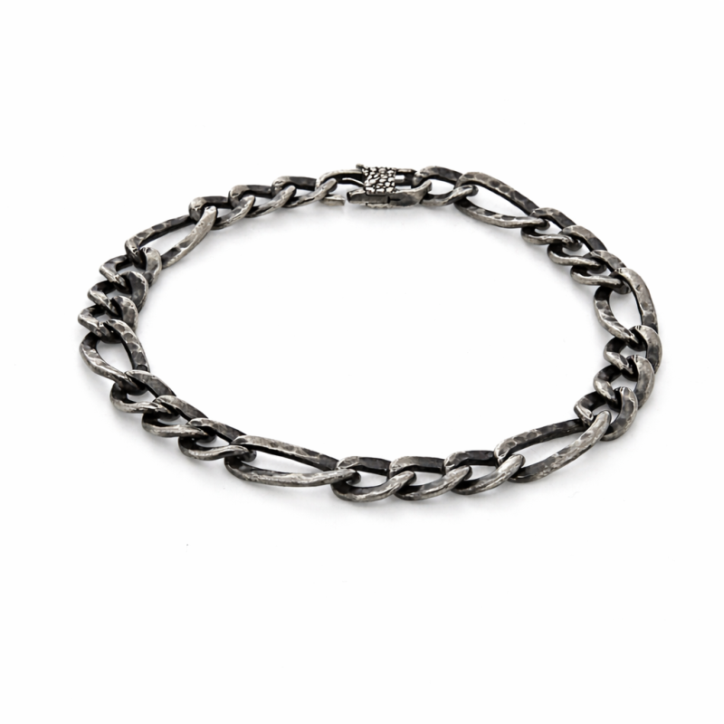 Bracciale in argento maglia figaro 3+1
