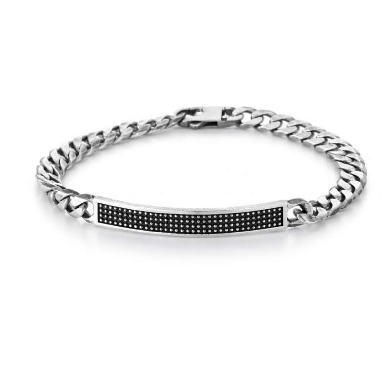 Bracciale grumetta con targa puntata