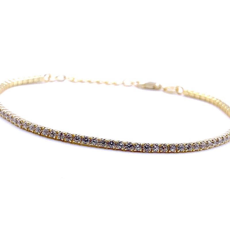 Bracciale in argento 925‰ tennis finitura dorata