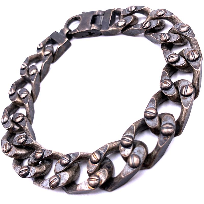 Bracciale Grumetta con viti in argento 925‰  