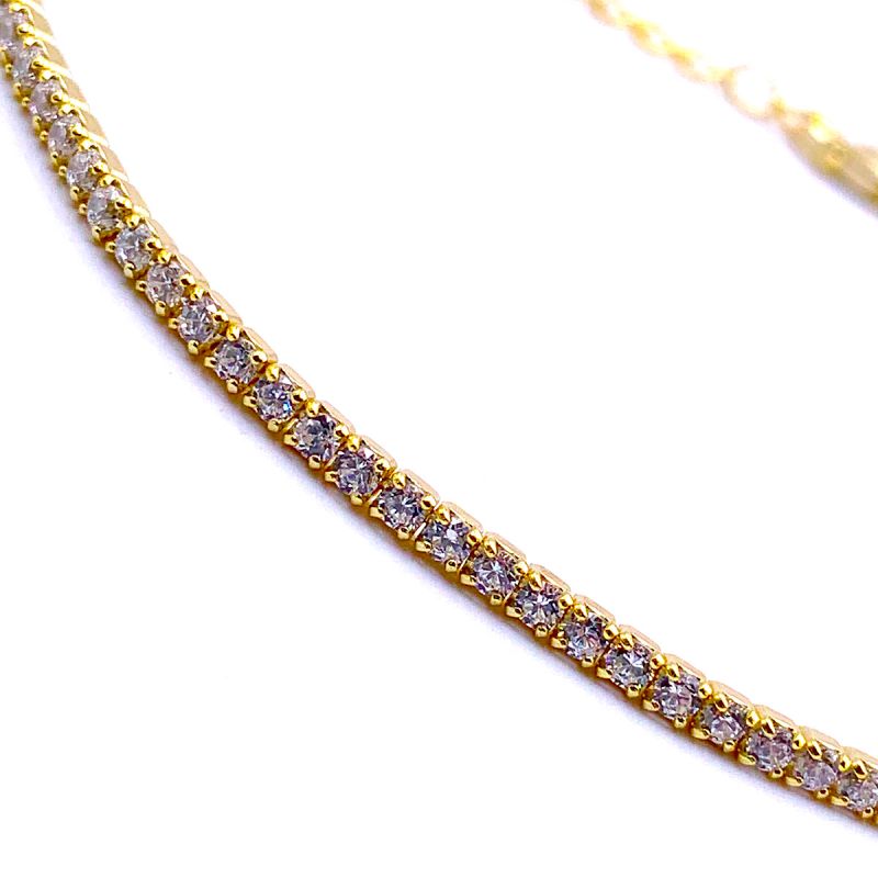 Bracciale in argento 925‰ tennis finitura dorata