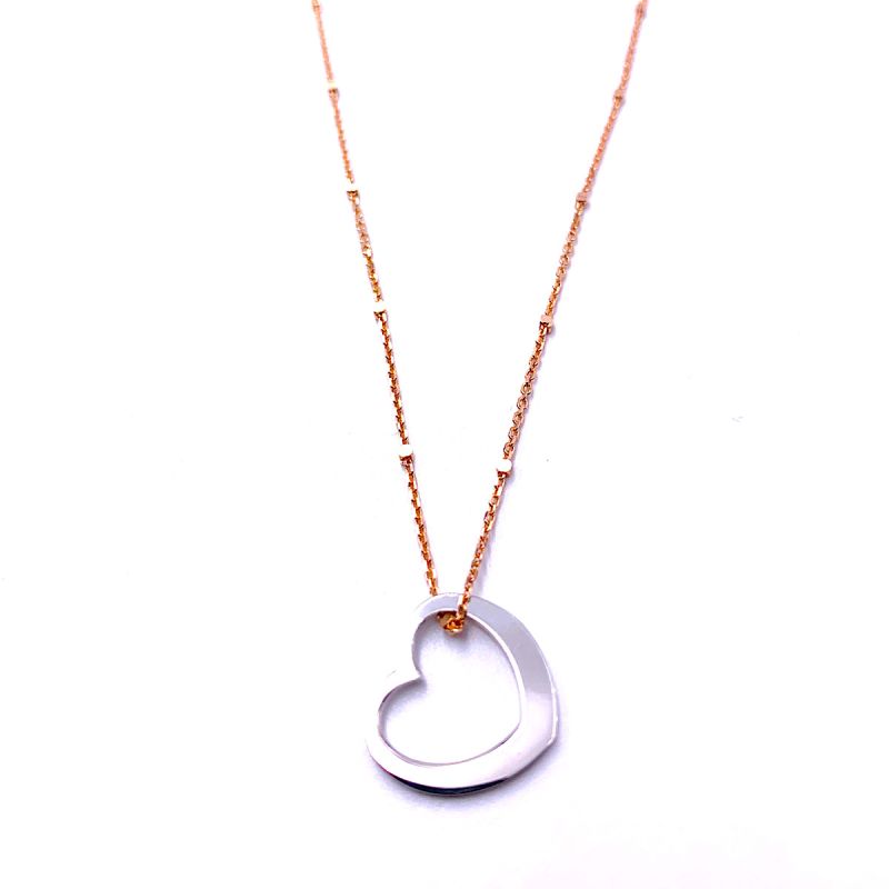 Collana in argento rosè 925‰ con cuore 