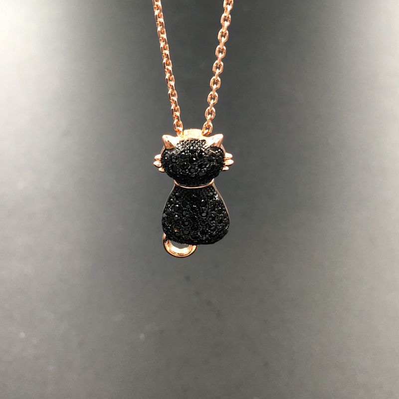 Ciondolo gatto in argento 925% rosè 
