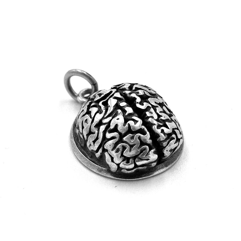 Ciondolo in argento a forma di cervello