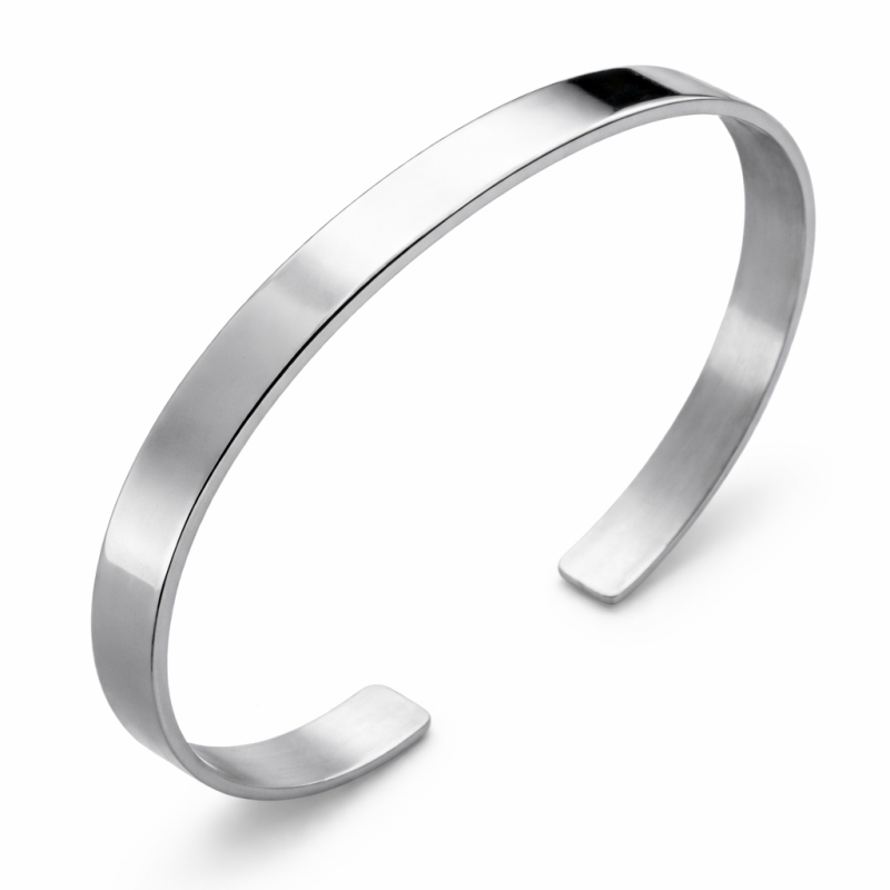 Bracciale in argento rigido lastra personalizzabile