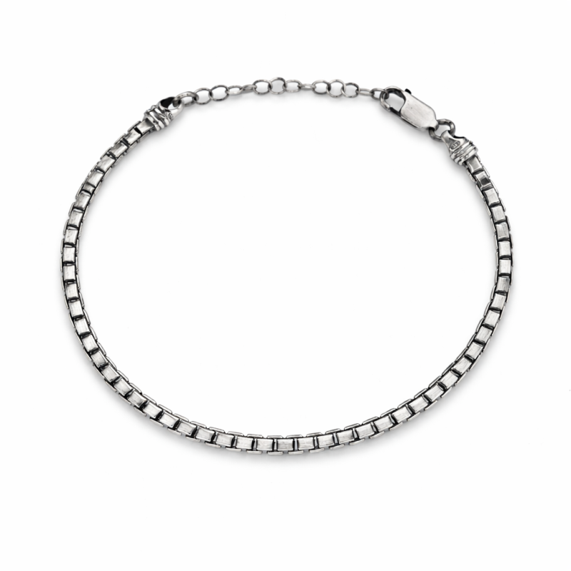 Bracciale in argento 925 maglia veneta stondata 