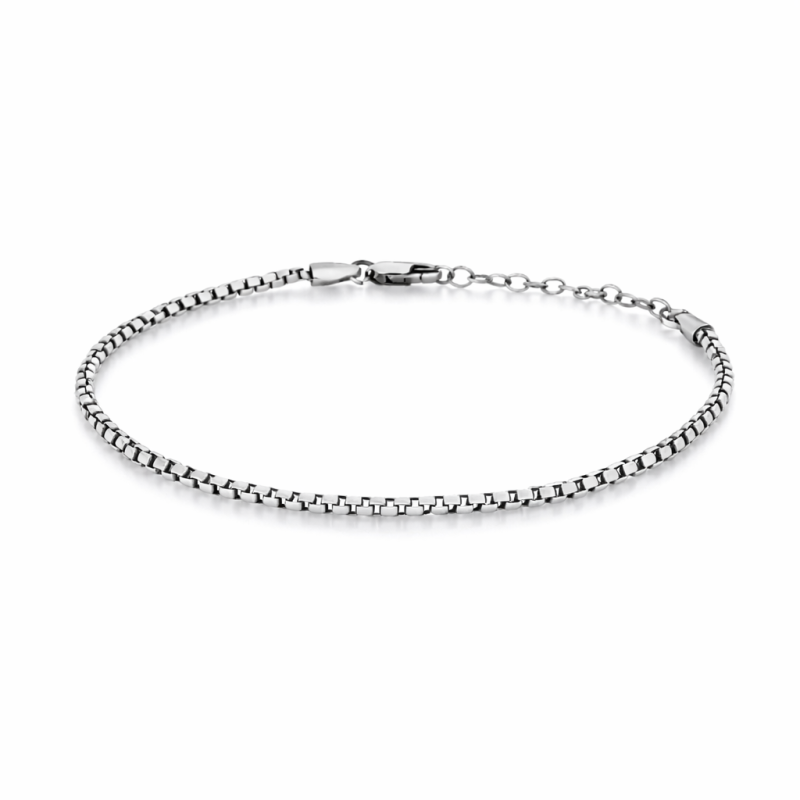 Bracciale in argento maglia veneta stondata