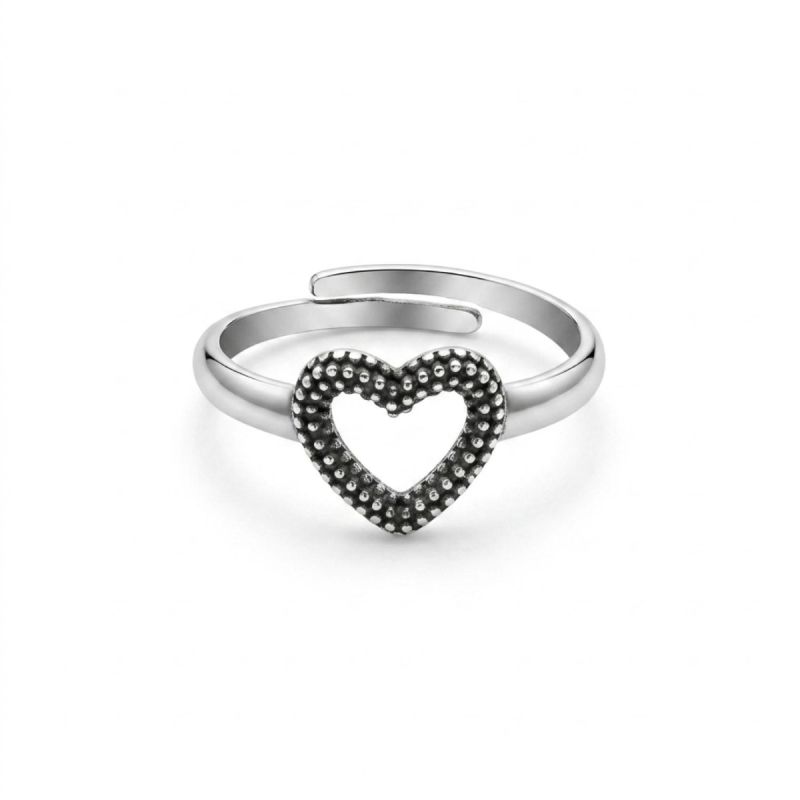 Anello cuore puntinato